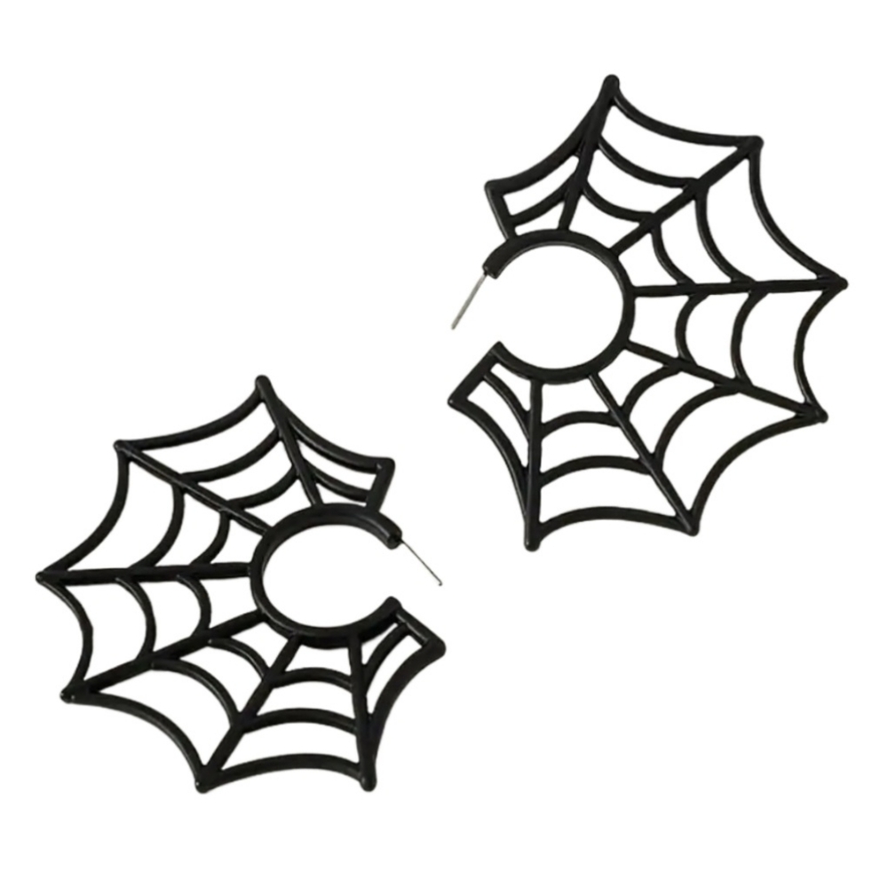 Black Spiderweb Earrings